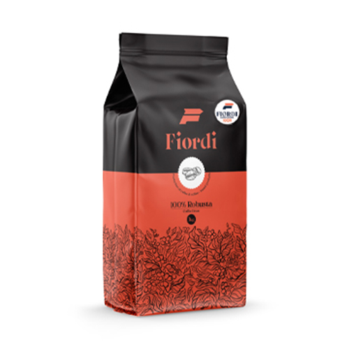 دانه قهوه 100 درصد روبوستا فول کافئین 5 کیلوگرمی برند فیوردی