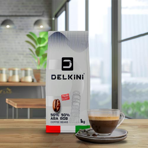 دانه قهوه 50 عربیکا 50 روبوستا ایتالین روست یک کیلوگرمی